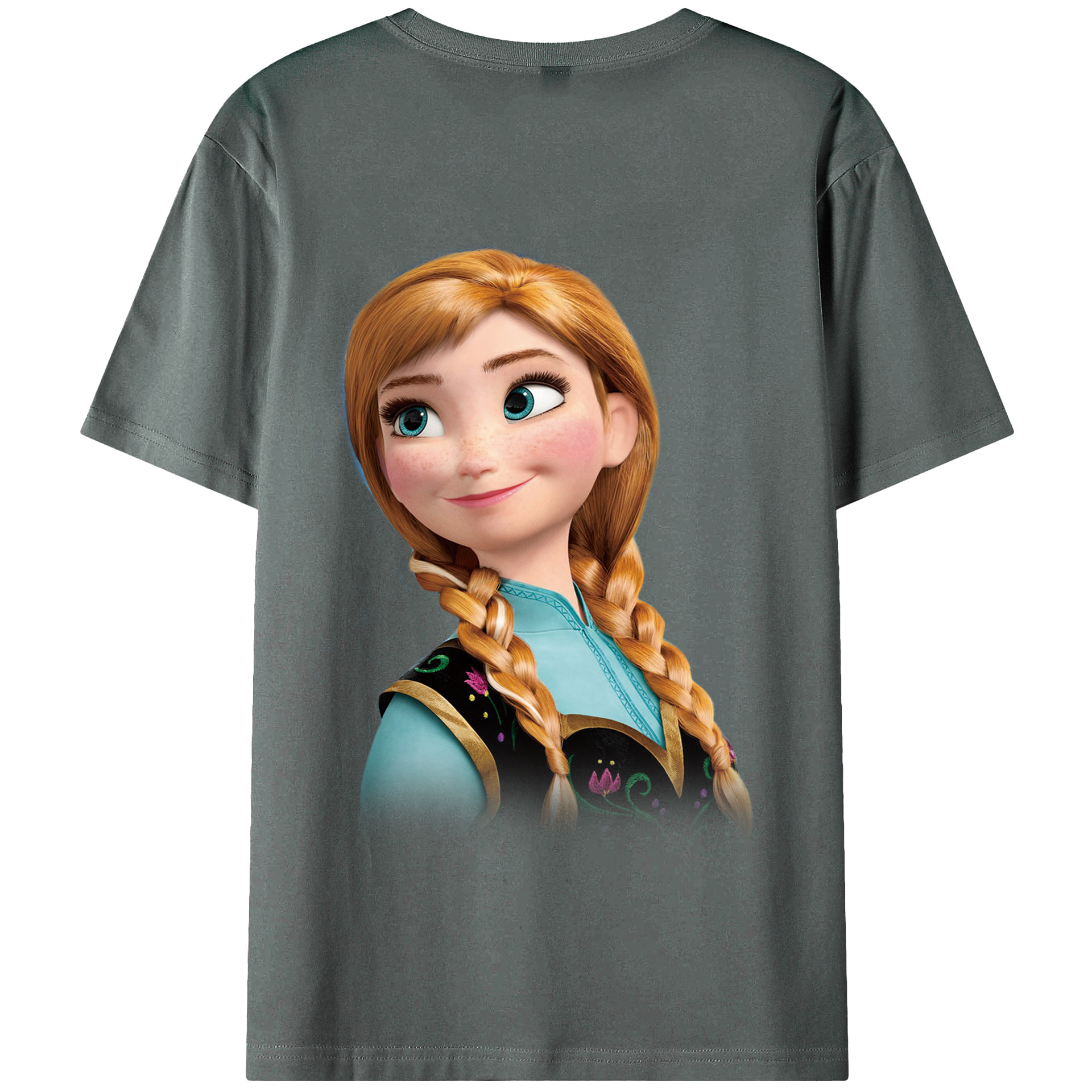 （画像用） アナと雪の女王 アンナ エルサ Frozen Anna Elsa 綿100％半袖Tシャツ（背面プリント）